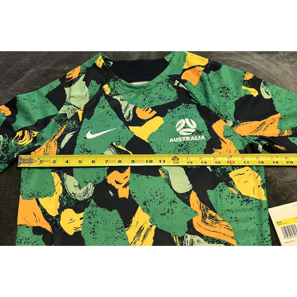 SMALL Australia National Team Nike 2022/23 Pre-Match Top Green/Yellow DM9543-720 - Picture 9 of 12